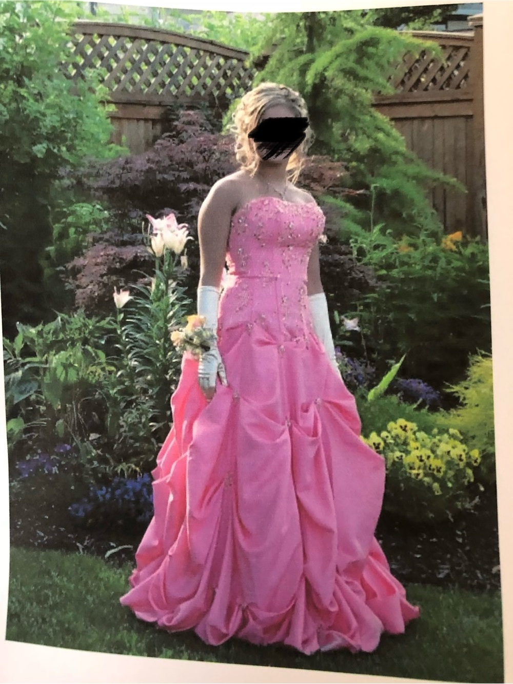 Strapless Pink Prom Ball Gown